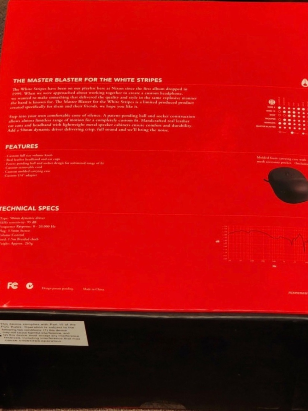 Nixon Limited Edition The White Stripes “Candy Cane Children” Headphones - Picture 4 of 6